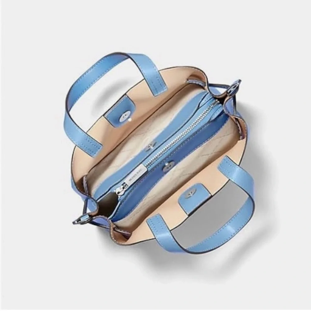 MICHAEL KORS Emilia Small Leather Satchel Crossbody NWT South Pacific Blue - Picture 10 of 10